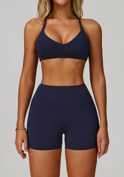 Activewear Set with Cross Back Sports Bra and Short