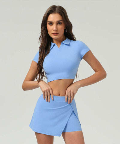 Tennis Polo T-Shirts Short Sleeve Crop Top