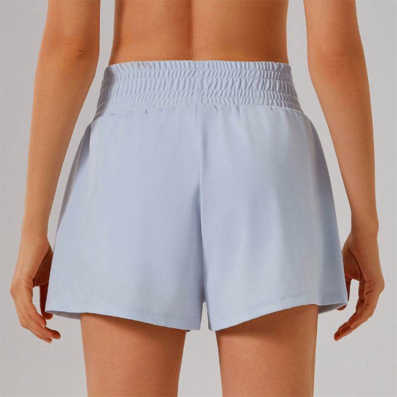High Waisted Athletic Shorts with Pocket and Lined Short