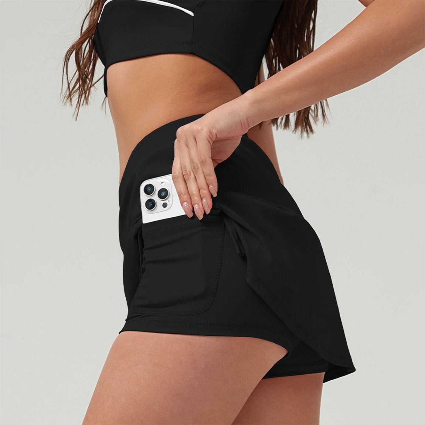 Side Split Golf Skirts with Short and Pockets