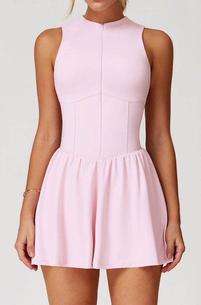Zipper Tennis Dress with Short and Pocket