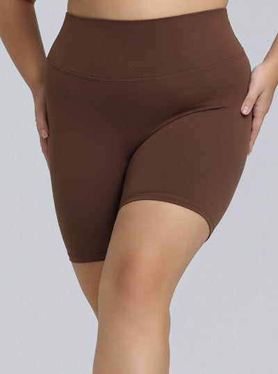 Plus Size High Waist Yoga Shorts