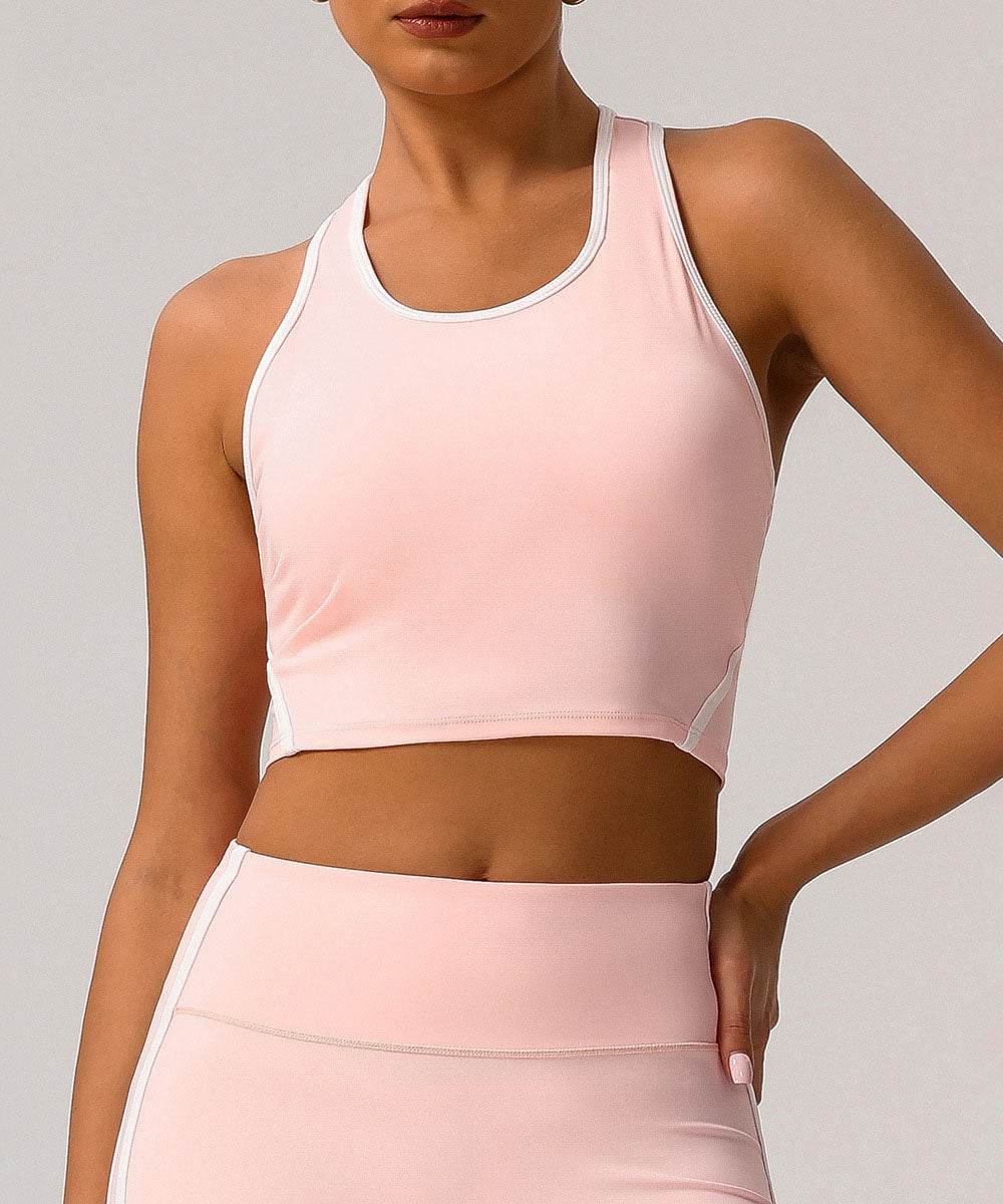 Workout Crop Tank Tops Racerback Bra with Chest Pads
