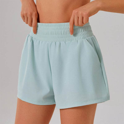 High Waisted Athletic Shorts with Pocket and Lined Short