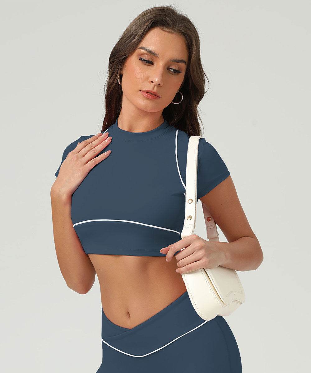 Sport Crop Tops Short Sleeve T-Shirts