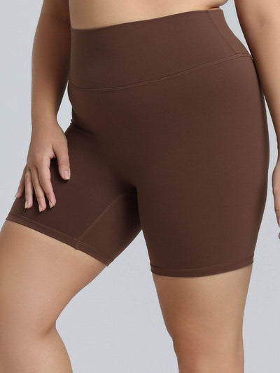 Plus Size High Waist Yoga Shorts