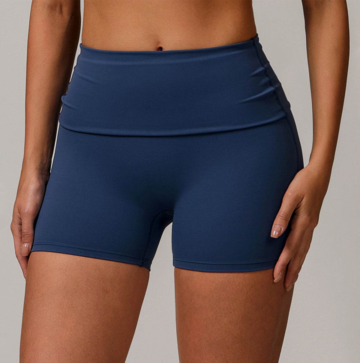 Flip Fold High Waist Hip Lifting Fitness Shorts