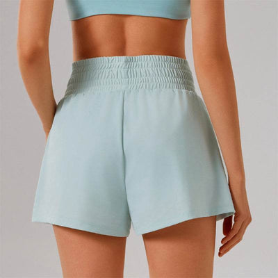 High Waisted Athletic Shorts with Pocket and Lined Short