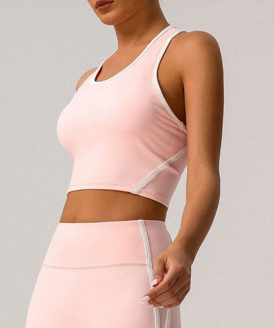 Workout Crop Tank Tops Racerback Bra with Chest Pads