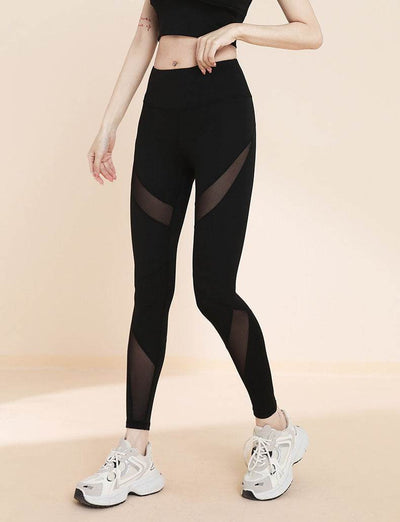 High Waisted Mesh Tummy Control Yoga Leggings