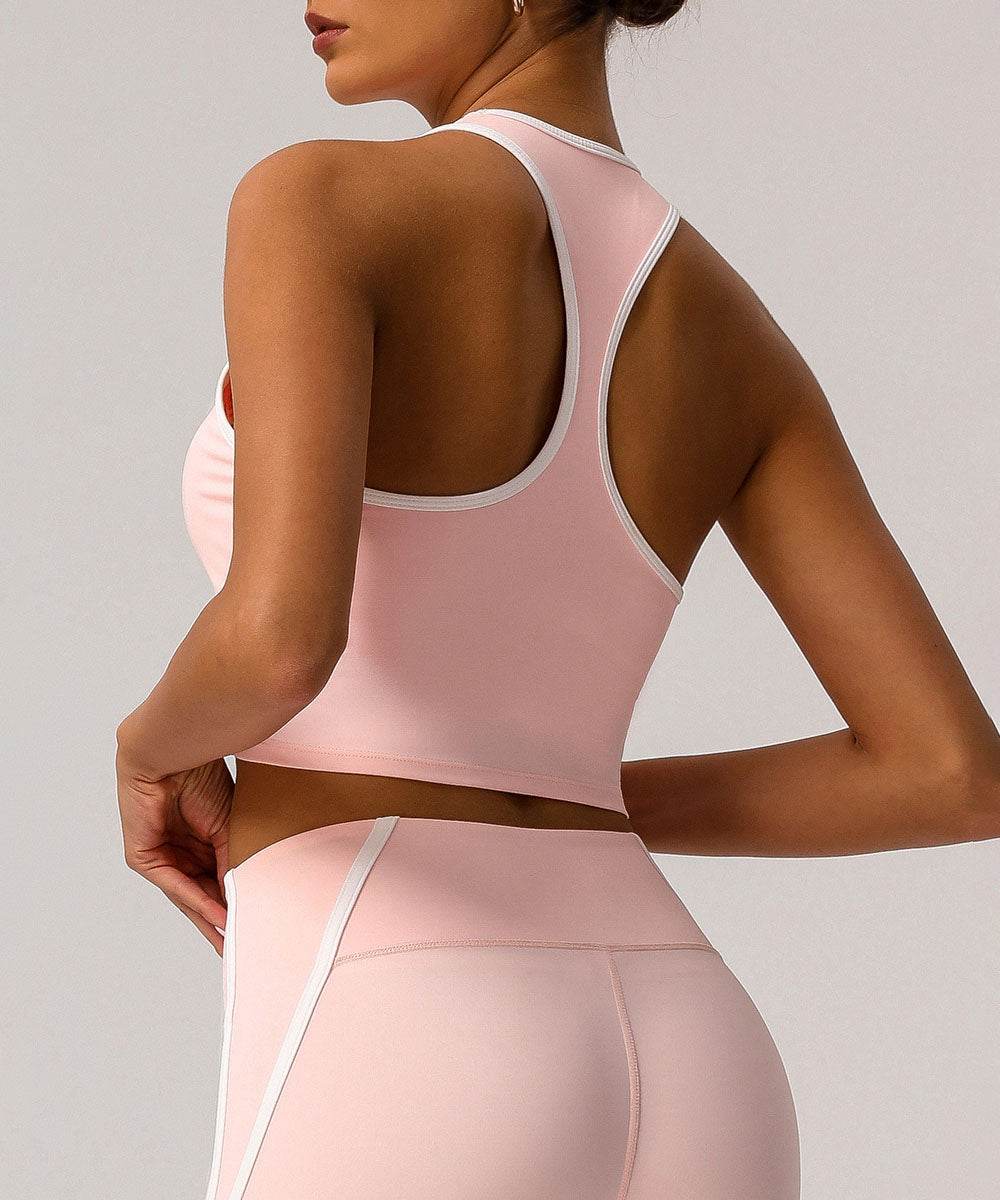 Workout Crop Tank Tops Racerback Bra with Chest Pads