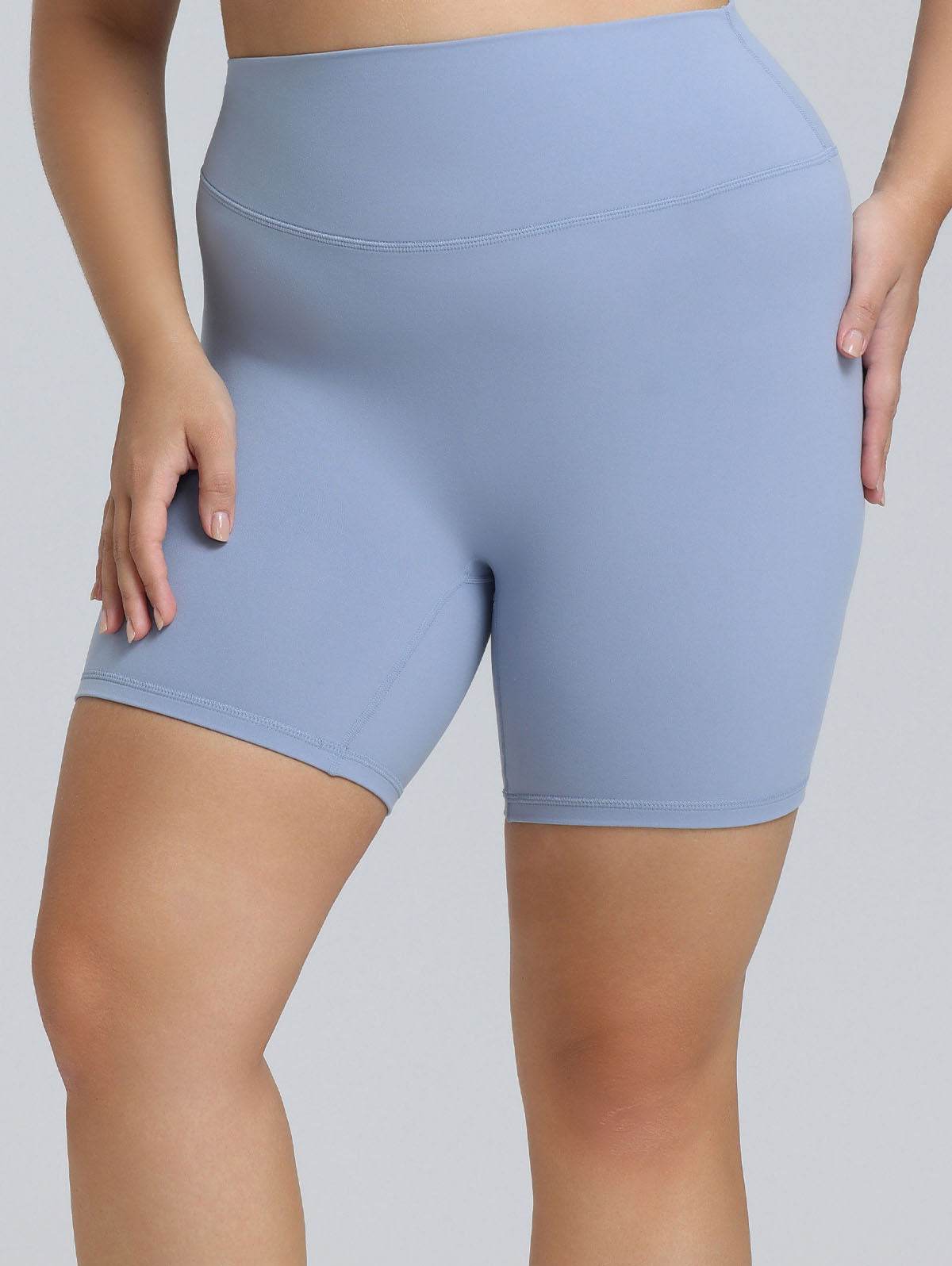 Plus Size High Waist Yoga Shorts