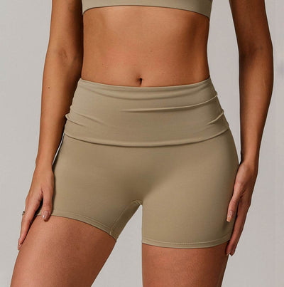 Flip Fold High Waist Hip Lifting Fitness Shorts