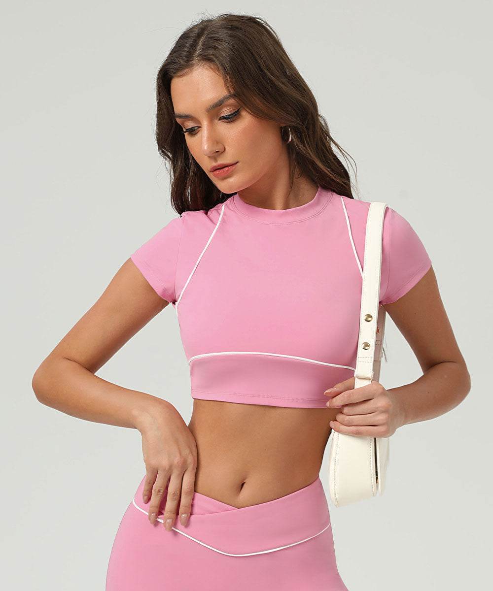 Sport Crop Tops Short Sleeve T-Shirts