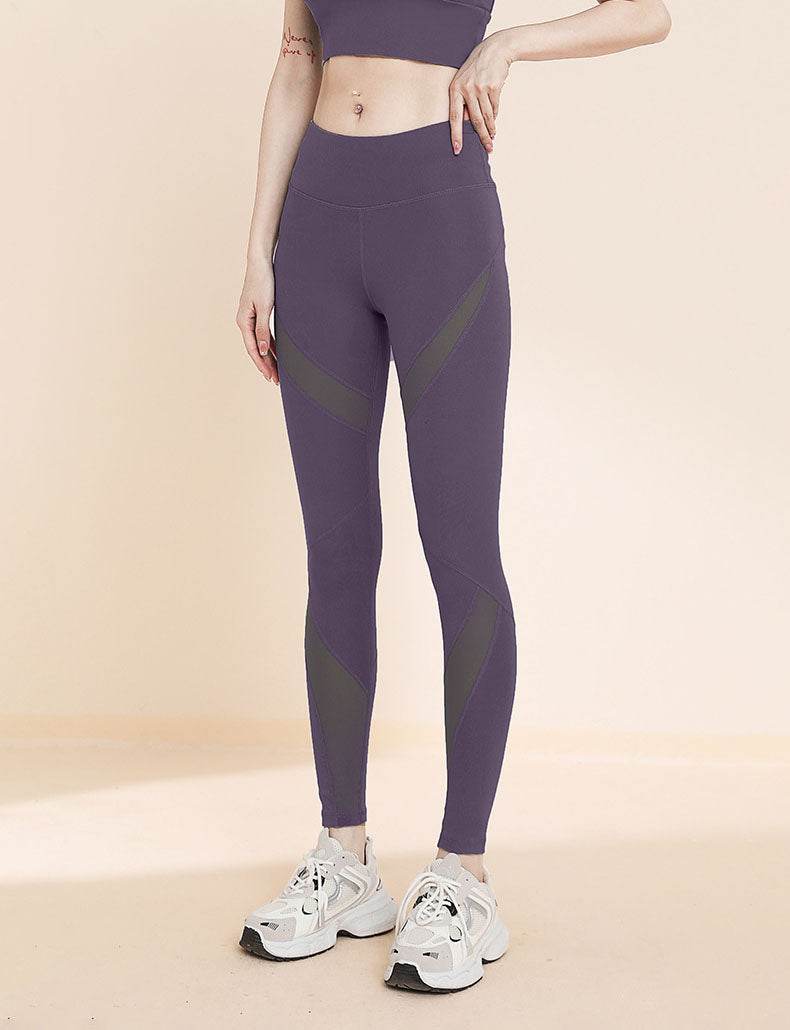 High Waisted Mesh Tummy Control Yoga Leggings
