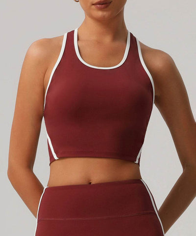 Workout Crop Tank Tops Racerback Bra with Chest Pads
