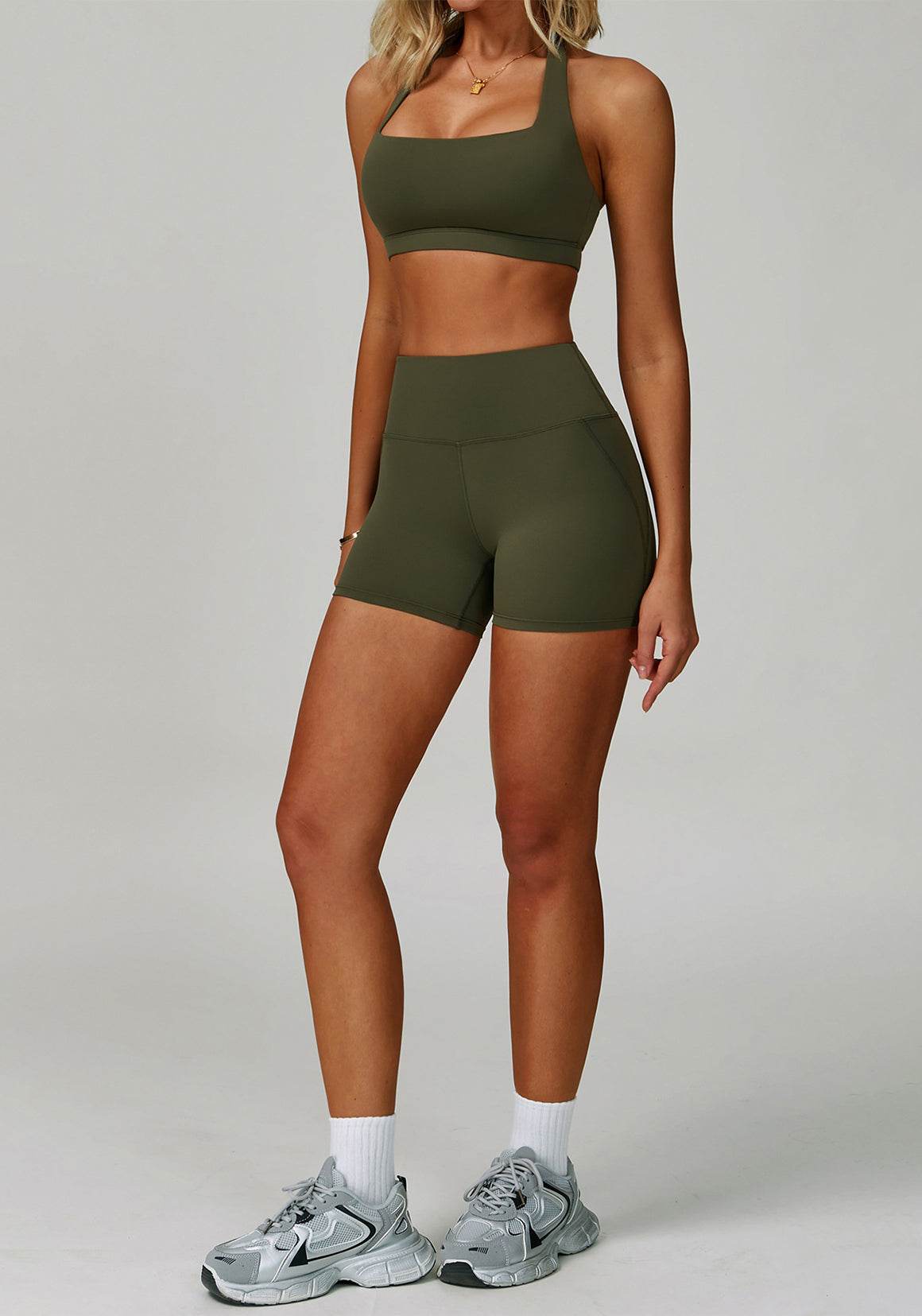 Activewear Set with Halter Sports Bra and Short