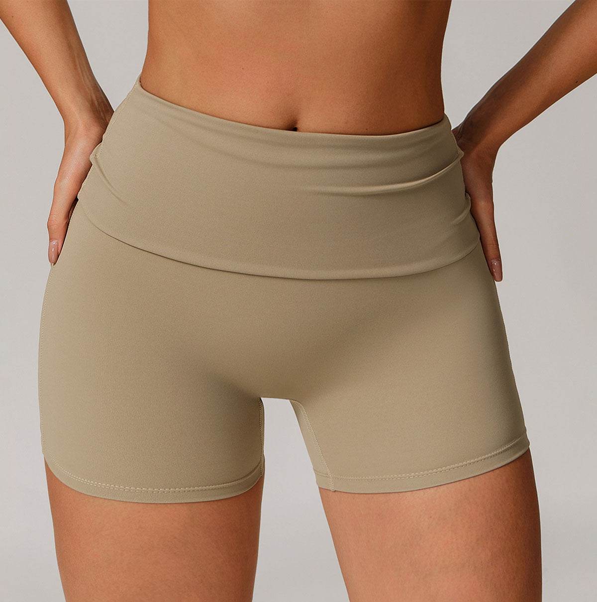 Flip Fold High Waist Hip Lifting Fitness Shorts