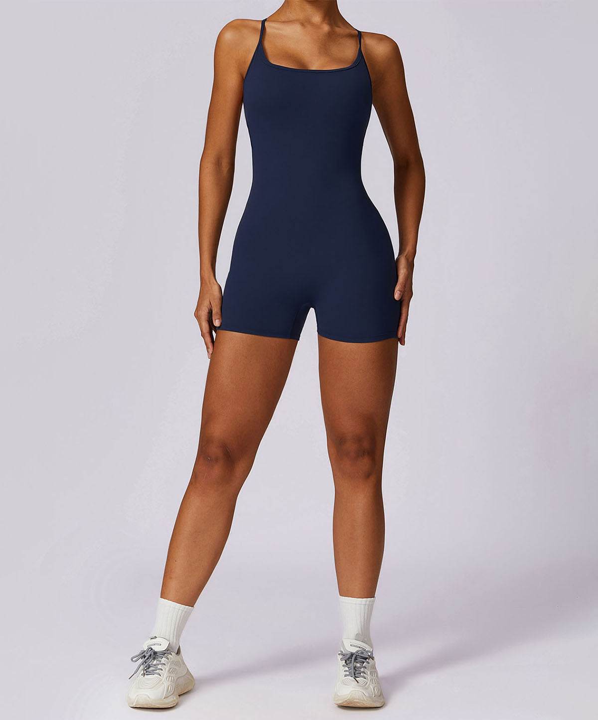 Scrunch Strappy One Piece Workout Short Jumpsuit