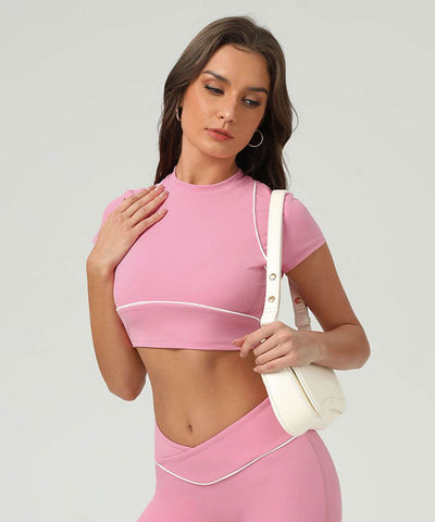 Sport Crop Tops Short Sleeve T-Shirts