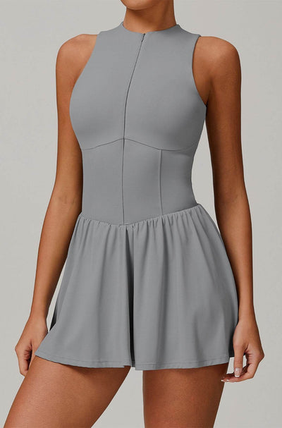 Zipper Tennis Dress with Short and Pocket