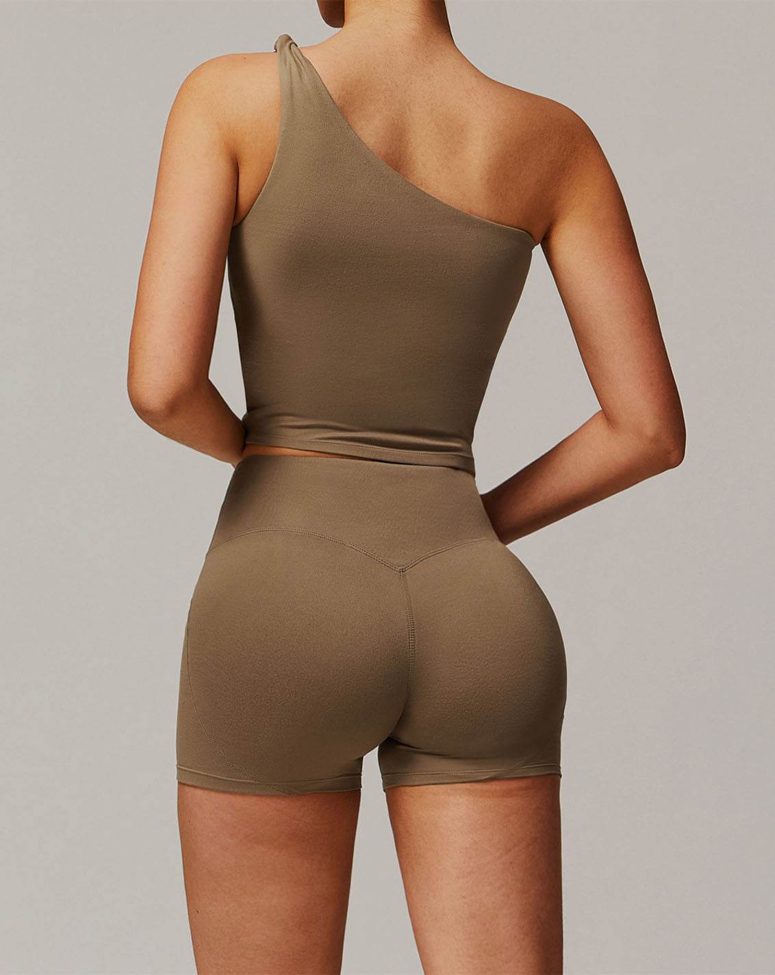 One Shoulder Knot Design Tank Fitness Tops