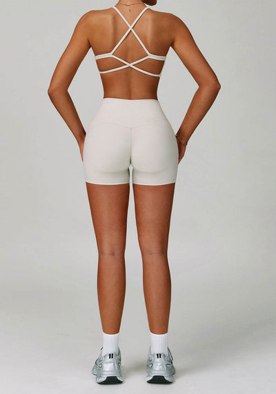 Activewear Set with Cross Back Sports Bra and Short