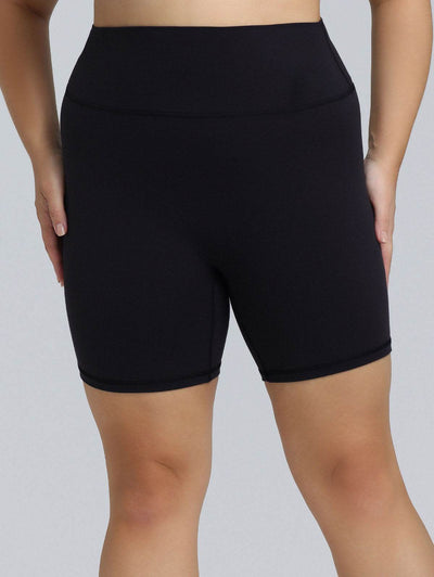 Plus Size High Waist Yoga Shorts