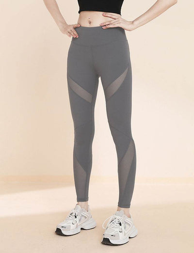 High Waisted Mesh Tummy Control Yoga Leggings