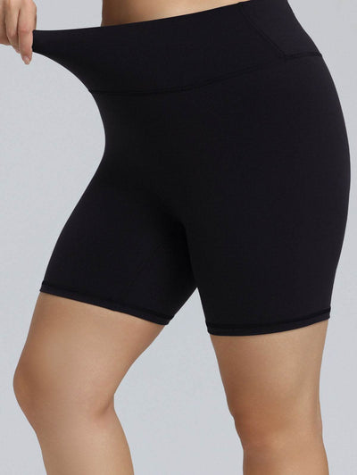 Plus Size High Waist Yoga Shorts