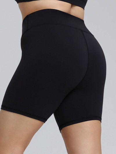 Plus Size High Waist Yoga Shorts