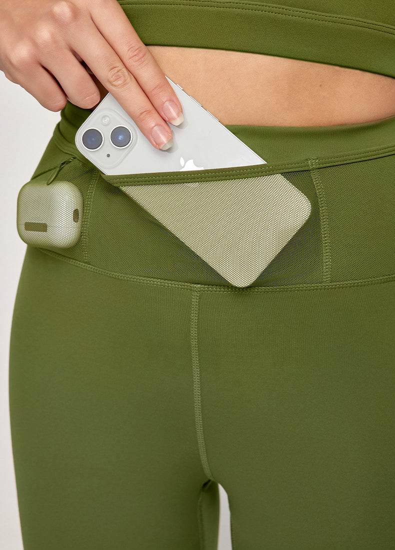 High Waisted Tummy Control Biker Shorts with Wraparound Waist Pockets