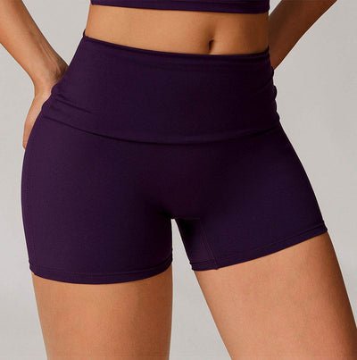 Flip Fold High Waist Hip Lifting Fitness Shorts