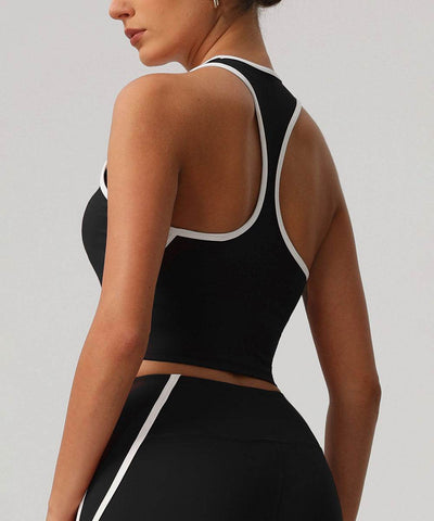 Workout Crop Tank Tops Racerback Bra with Chest Pads