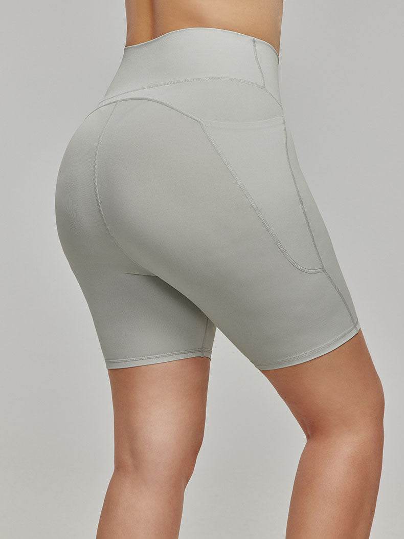 High Waisted Biker Shorts with Pockets