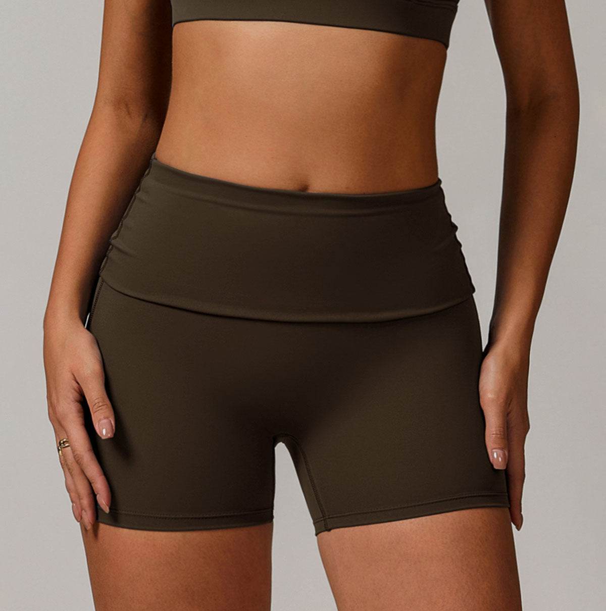 Flip Fold High Waist Hip Lifting Fitness Shorts