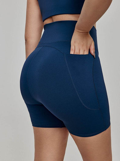 High Waisted Biker Shorts with Pockets