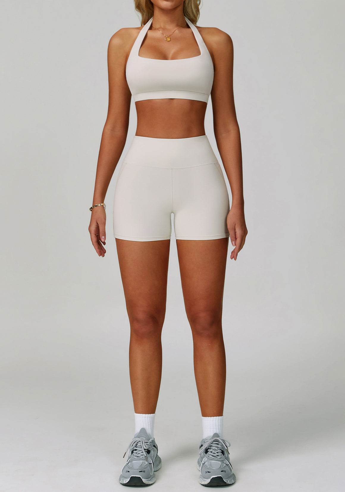 Activewear Set with Halter Sports Bra and Short