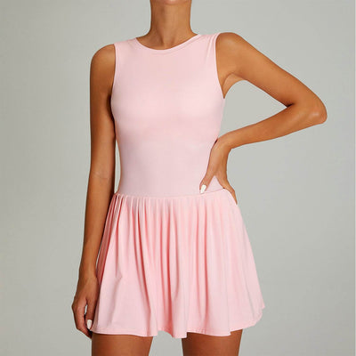 Sleeveless Golf Dress with Built in Shorts and Pockets