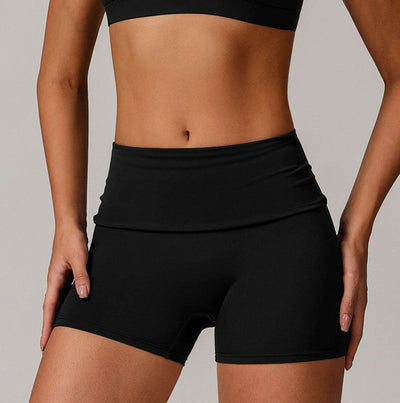 Flip Fold High Waist Hip Lifting Fitness Shorts