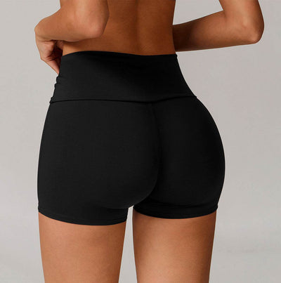 Flip Fold High Waist Hip Lifting Fitness Shorts