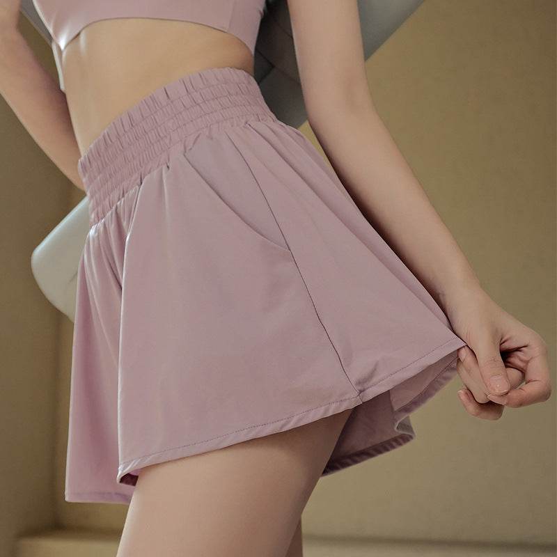 High Waisted Wide Leg Athletic Short with Pockets