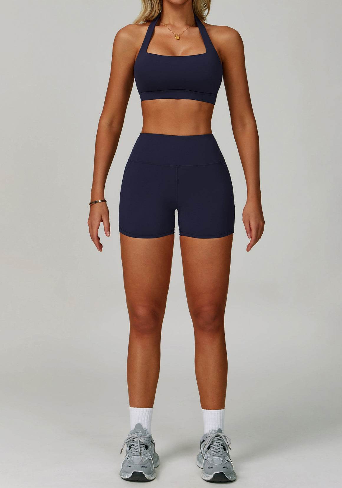 Activewear Set with Halter Sports Bra and Short