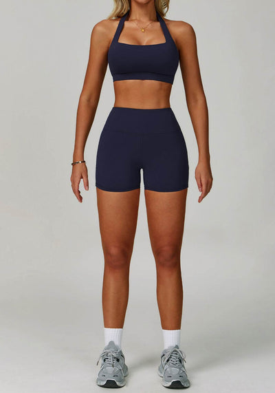 Activewear Set with Halter Sports Bra and Short