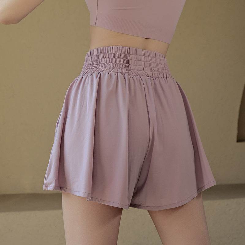 High Waisted Wide Leg Athletic Short with Pockets