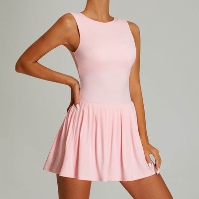 Sleeveless Golf Dress with Built in Shorts and Pockets