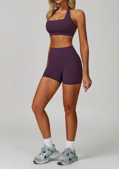 Activewear Set with Halter Sports Bra and Short