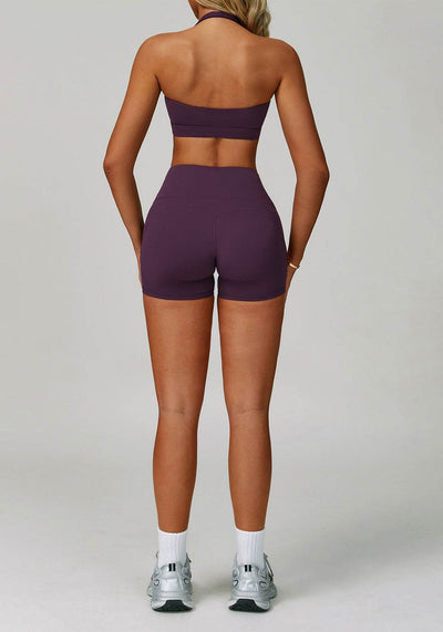 Activewear Set with Halter Sports Bra and Short