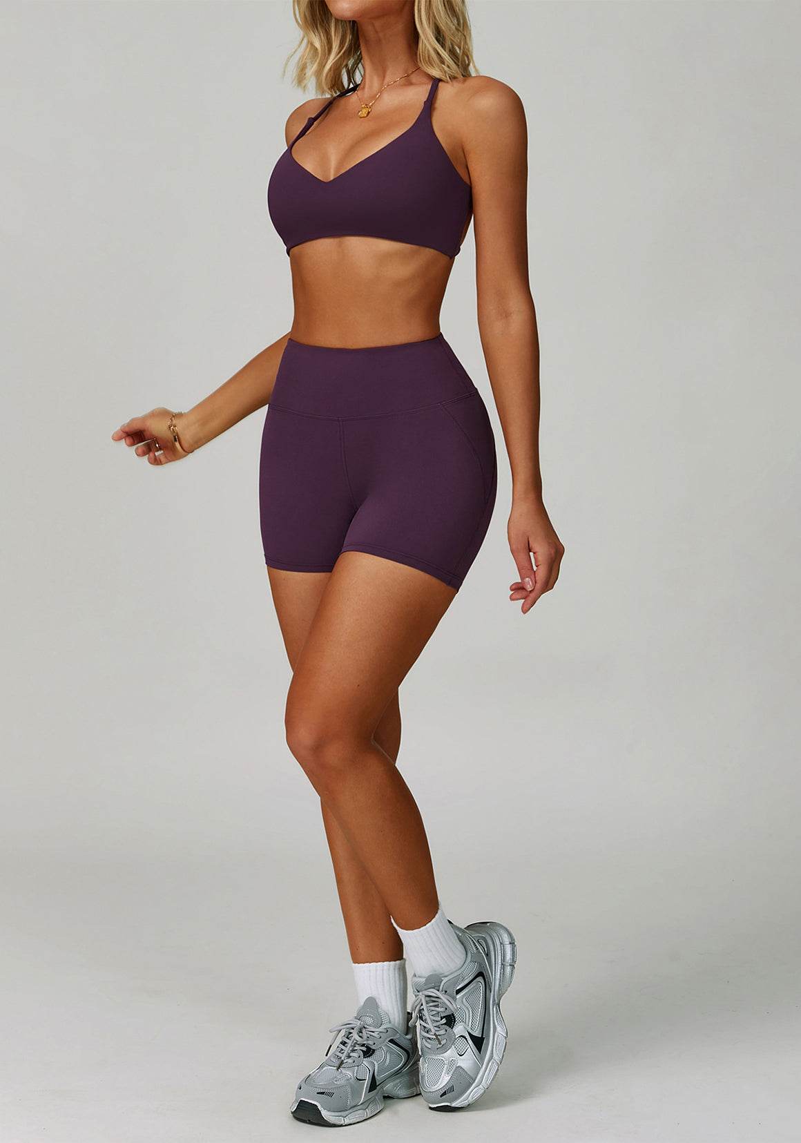 Activewear Set with Cross Back Sports Bra and Short