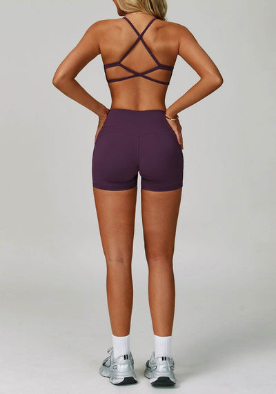 Activewear Set with Cross Back Sports Bra and Short